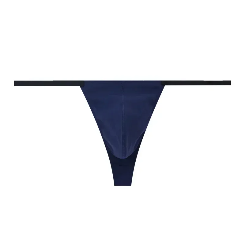 Men's Erotic String Bikini Youth Sexy Low-rise Bulge Pouch T Back Thong Fashion Elasticity Bulge Pouch Sweat Absorption G-String