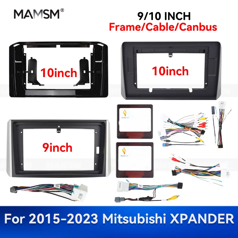 

MAMSM 9/10 дюймов для Mitsubishi XPANDER 2015-2023 Android автомобильный радиоприемник стерео рамка GPS мультимедийная навигация жгут проводов