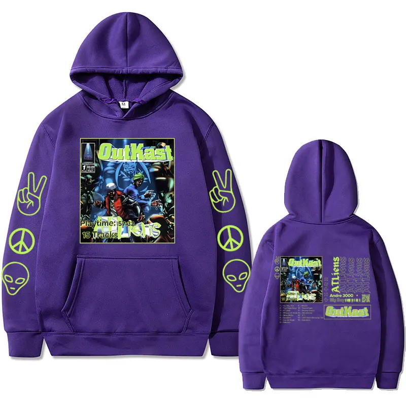 Rapper Outkast ATLiens Graphic Print Hoodie Andre 3000 Big Boi Hoodies Men Women Fashion Oversized Sweatshirt Hip Hop Streetwear