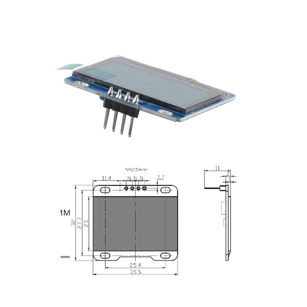 10PCS Modulo Display OLED da 1.3 pollici I2C Seriale 128X64 Schermo LCD LED IIC Comunicare SH1106 Bianco Blu per Arduino ESP8266 Nodemcu