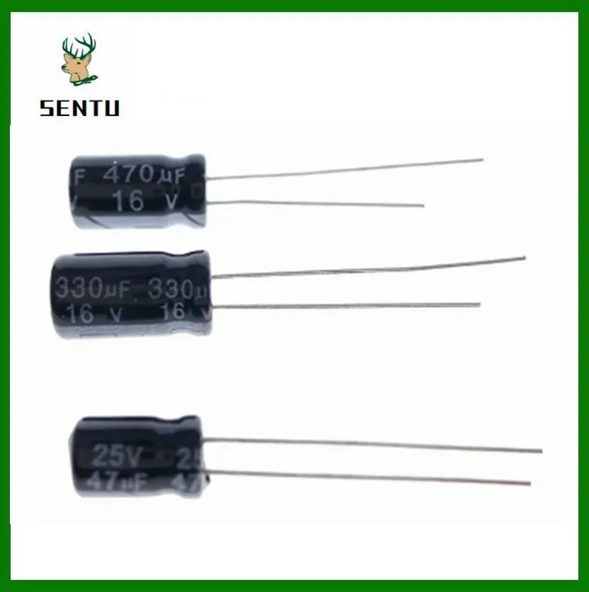 120Pcs 1Set 12 values 50V 16V 0.22UF-470UF 4*7MM 5X7MM Aluminum Electrolytic Capacitor Assortment Kit Pack