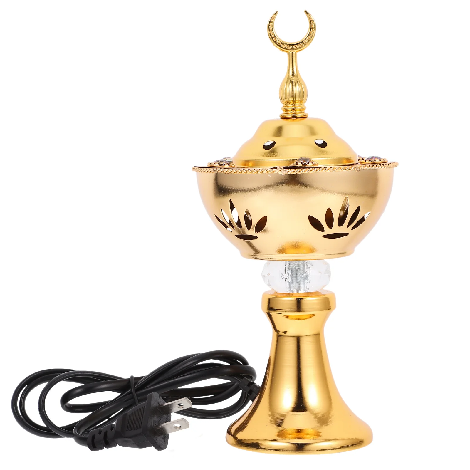 

Arabic Style Electric Incense Burner Desktop Aroma Therapy Decorative Censer for Home Office Bedroom Yoga Room Sauna Living Room