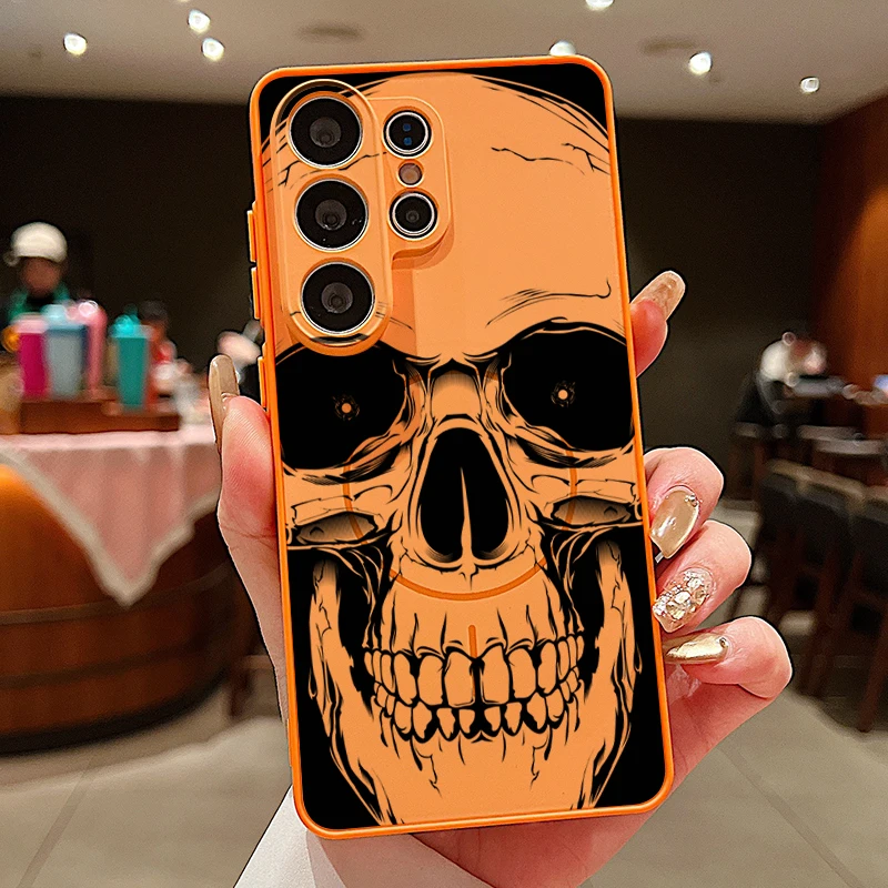 Magnetische Handyhülle mit menschlichem Schädel-Print für Samsung Galaxy S26 S25 Ultra S24 S23 FE A17 A57 A56 A37 A16 A35 A55 A15 A36 A25 Cover