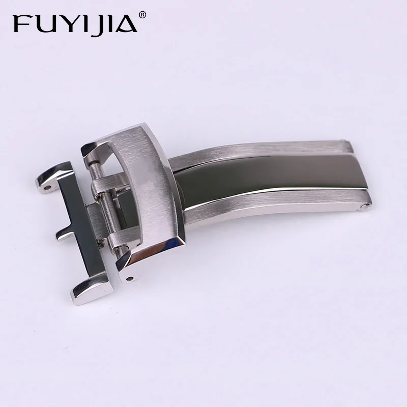 

FUYIJIA Luxury G-lashutte Leather Strap Folding Buckle 18MM Folding Clasp 316 Stainless Steel Polished / Brushed Watch Buckle