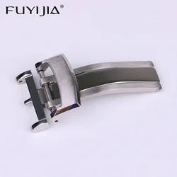 FUYIJIA-Correa de cuero de lujo g-lashutte, hebilla plegable de 18MM, cierre plegable de acero inoxidable 316, hebilla de reloj pulida/cepillada