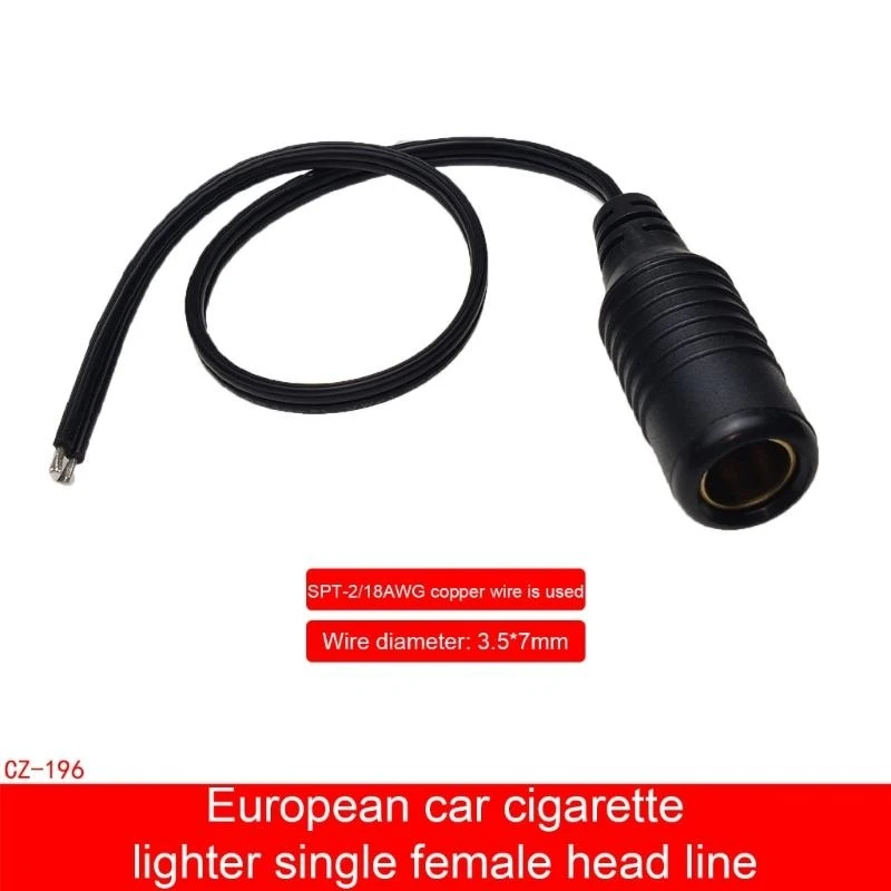 87HD 35cm Motorcycle DIN Female Power Cable Adapter Line for Car Electronics Charging Compatibility with Various Plugs
