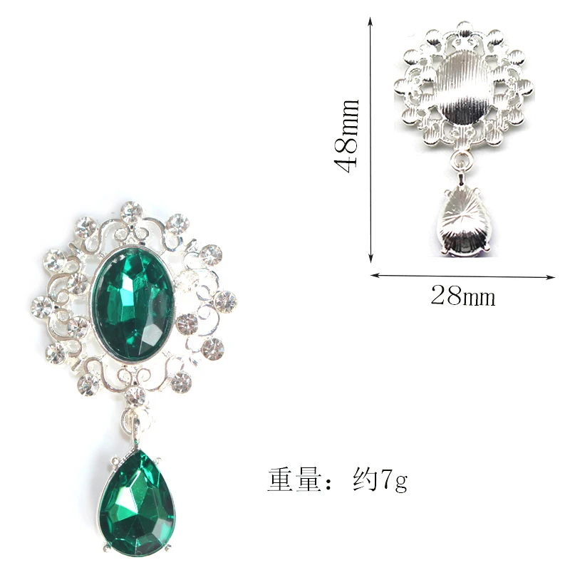 Materiale per la decorazione di nozze in lega rotonda, pendente con diamante piatto cavo d\'acqua, fibbia con diamante per abbigliamento, nuovo, 48 *