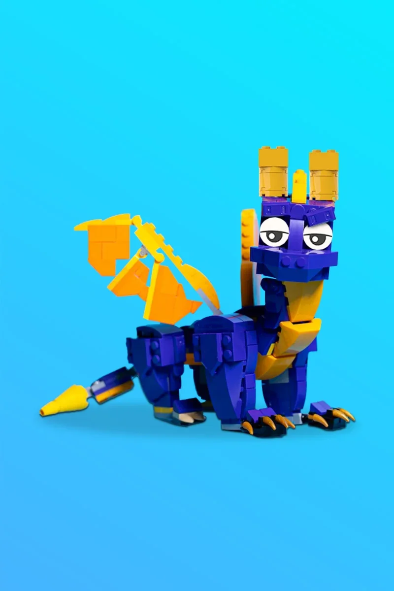 

Gobricks MOC Spy the Dragon Building Blocks Model Popular Games Little Dragon Reignited Spyro Bricks Assembly Toys Kids Gifts