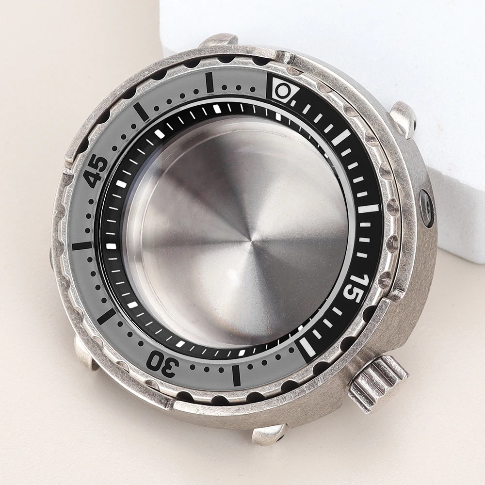 47mm Tuna Can SKX Watch Case C3 Luminous Bezel For Seiko NH35 NH36 NH38 NH34 Movement Repalcement Watch Parts 20ATM at 3.8 Crown image 3