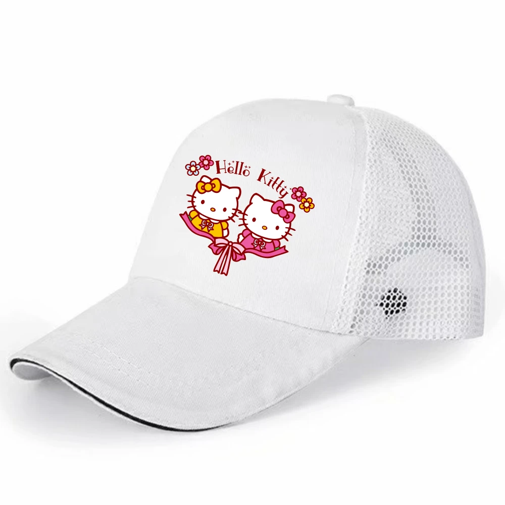 

Sanrio Hello Kitty фуражка для девочек, сетчатая бейсбольная кепка, детская летняя дышащая солнцезащитная кепка, уличная детская кепка Snapback, подарок