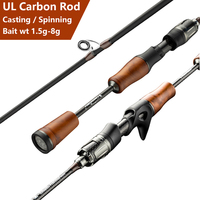 UL,Ultralight Carp Trout Bass Fishing Rod,Solid Carbon Fiber Rod Tips,Spinning,Casting,Stream Lake Lure Fishing Rods,2 Sections