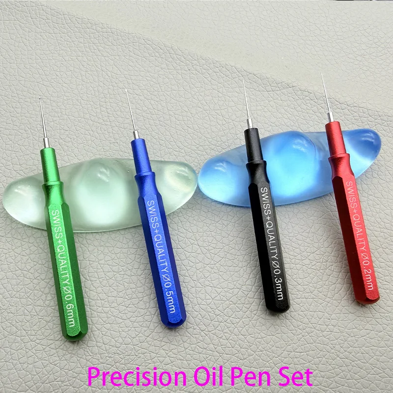 1Set Tip Size 0.2/0.3/0.5/0.6mm Watch Lubricant Oiler Metal Oil Pin Pen Portable Movement Tool Lubricating Repair Maintenance To