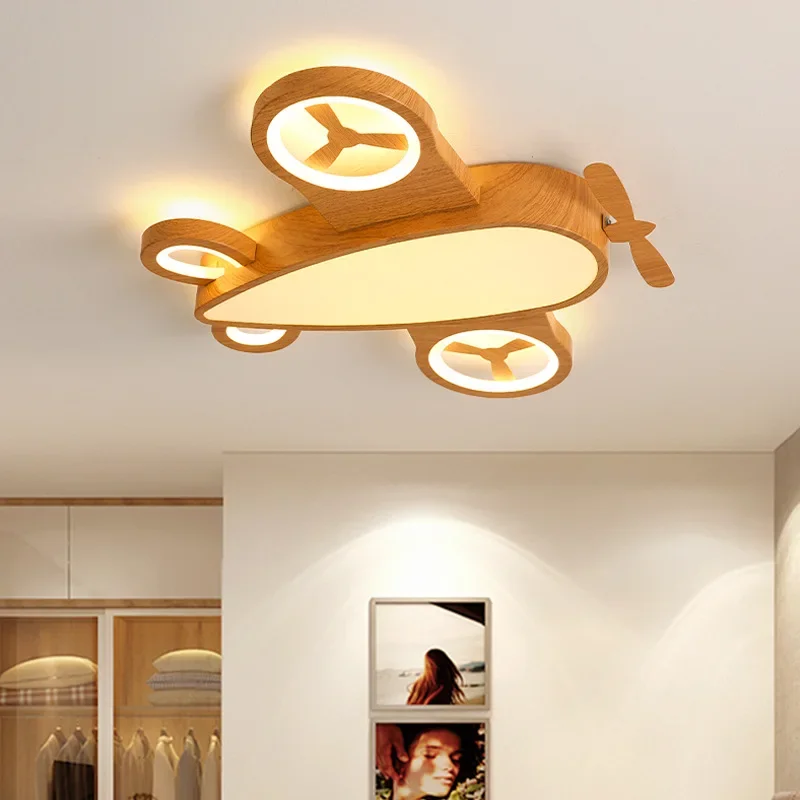 2025 غرفة الأطفال طائرة أضواء السقف سجل اللون LED هليكوبتر ضوء الشمال الحديثة الدافئة غرفة الشباب الصبي غرفة نوم السقف La #4