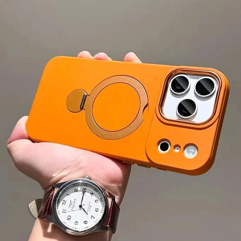 

360° Rotatable Magnetic Ring Stand Phone Case For iPhone 17 16 15 14 13 Pro Max Shockproof TPU Anti-Slip Holder Protective Cover