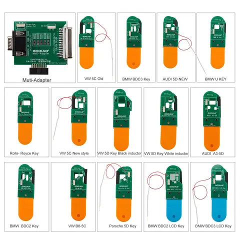 Новый OEM-комплект адаптеров BDC2 BDC3 14-в-1 для программирования и сопоставления зашифрованных ключей VAG 5C/5D/Porsche/AUDI A3/BMW, совместимый с KD-X4