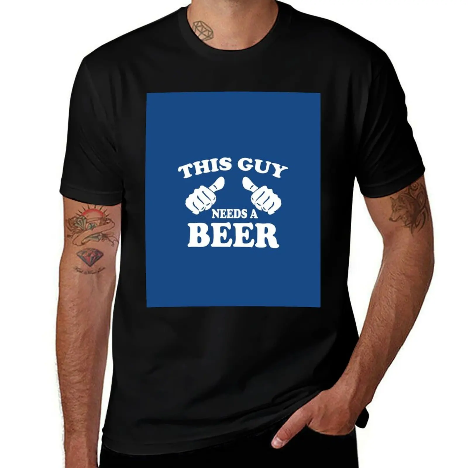 

This Guy Needs a Beer T-Shirt sports fans Blouse anime shirt shirts graphic funny t shirts men