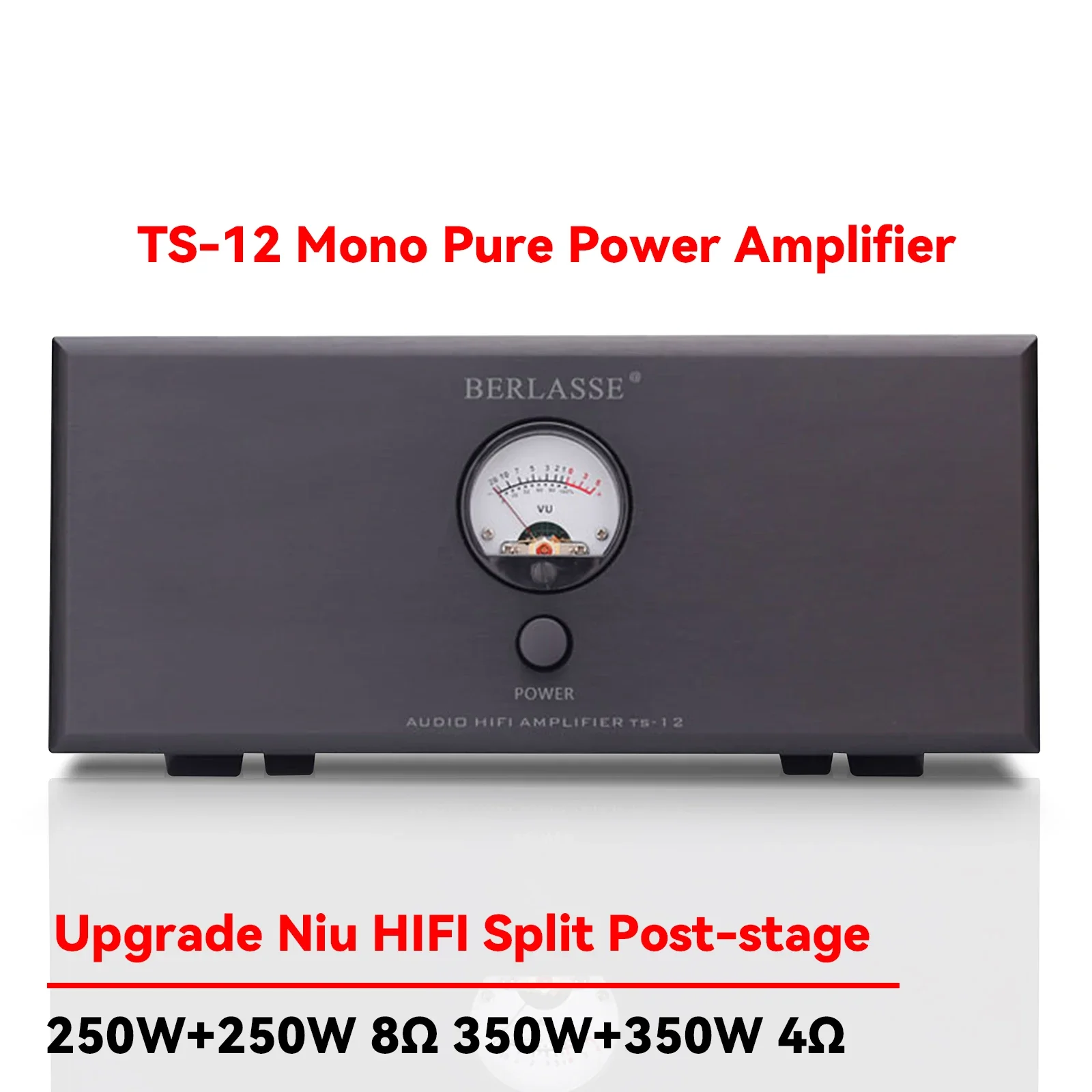 AMXEKR 250w Mono แยกเครื่องขยายเสียง High Power Toshiba ทรานซิสเตอร์การบิดเบือนต่ําสนับสนุน RCA XLR อินพุต Vu Meter HIFI