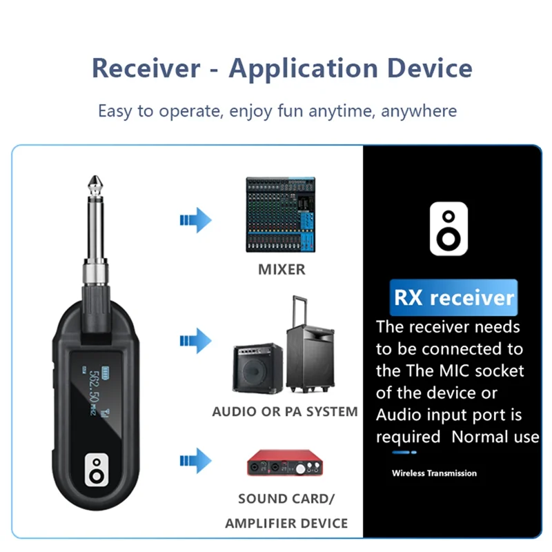 ABFN-M02 UHF نظام الارسال والاستقبال اللاسلكي ل باس لوحة مفاتيح البيانو الكهربائية أداة طبل كهربائي