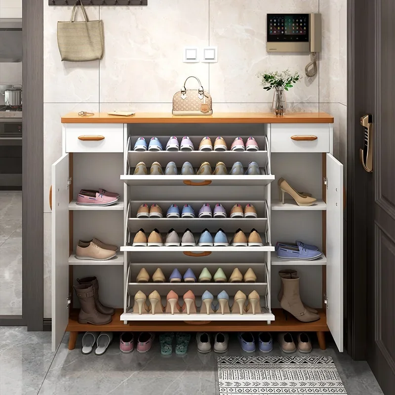 Space Saving Shoe Rack Indoor Manmade Board Living Room Shoe Cabinet Ultra Thin Muebles Para El Hogar Entrance Hall Furniture