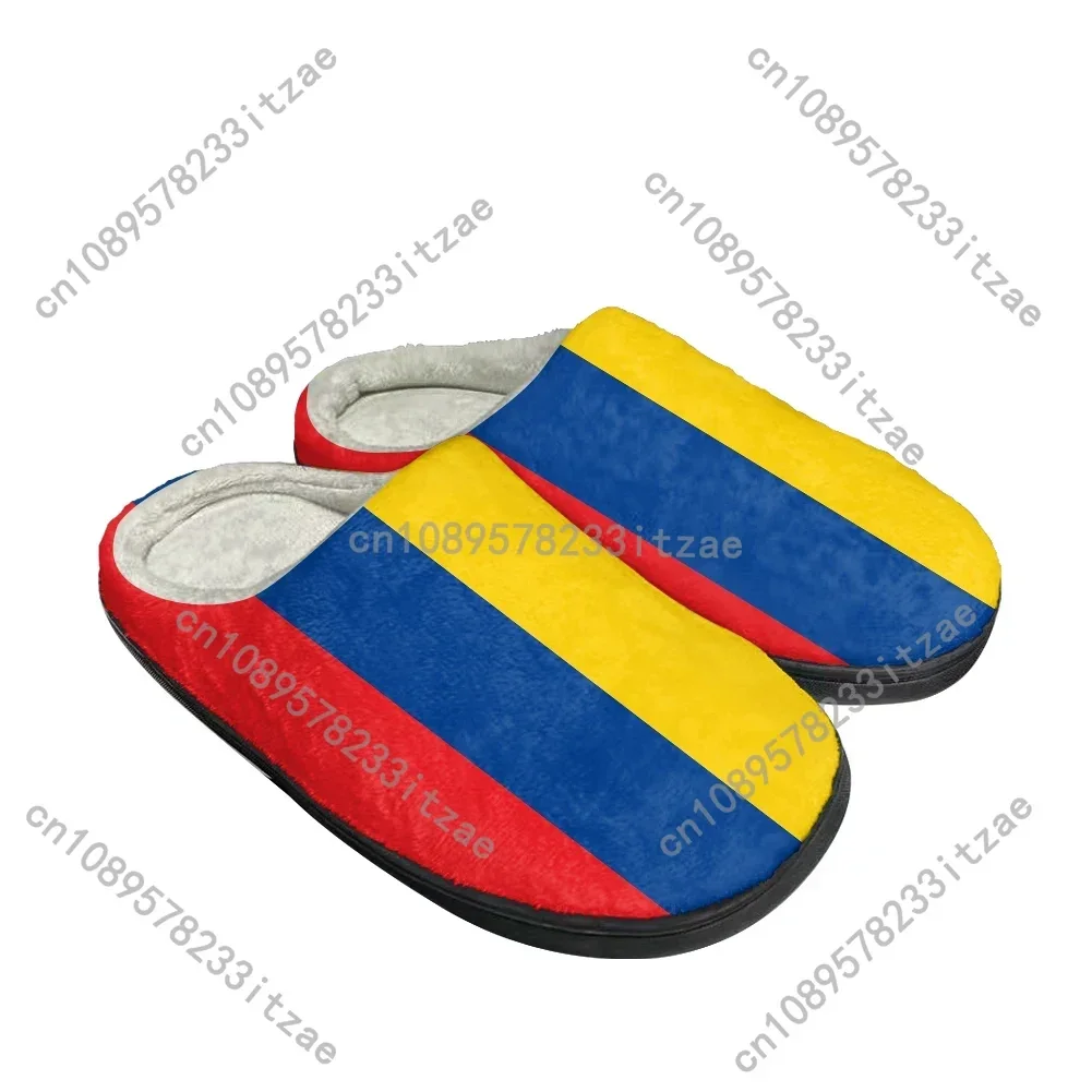 

Hot Colombia Flag Fashion Cotton Custom Slippers Mens Womens Teenager Plush Casual Keep Warm Shoes Thermal Comfortable Slipper