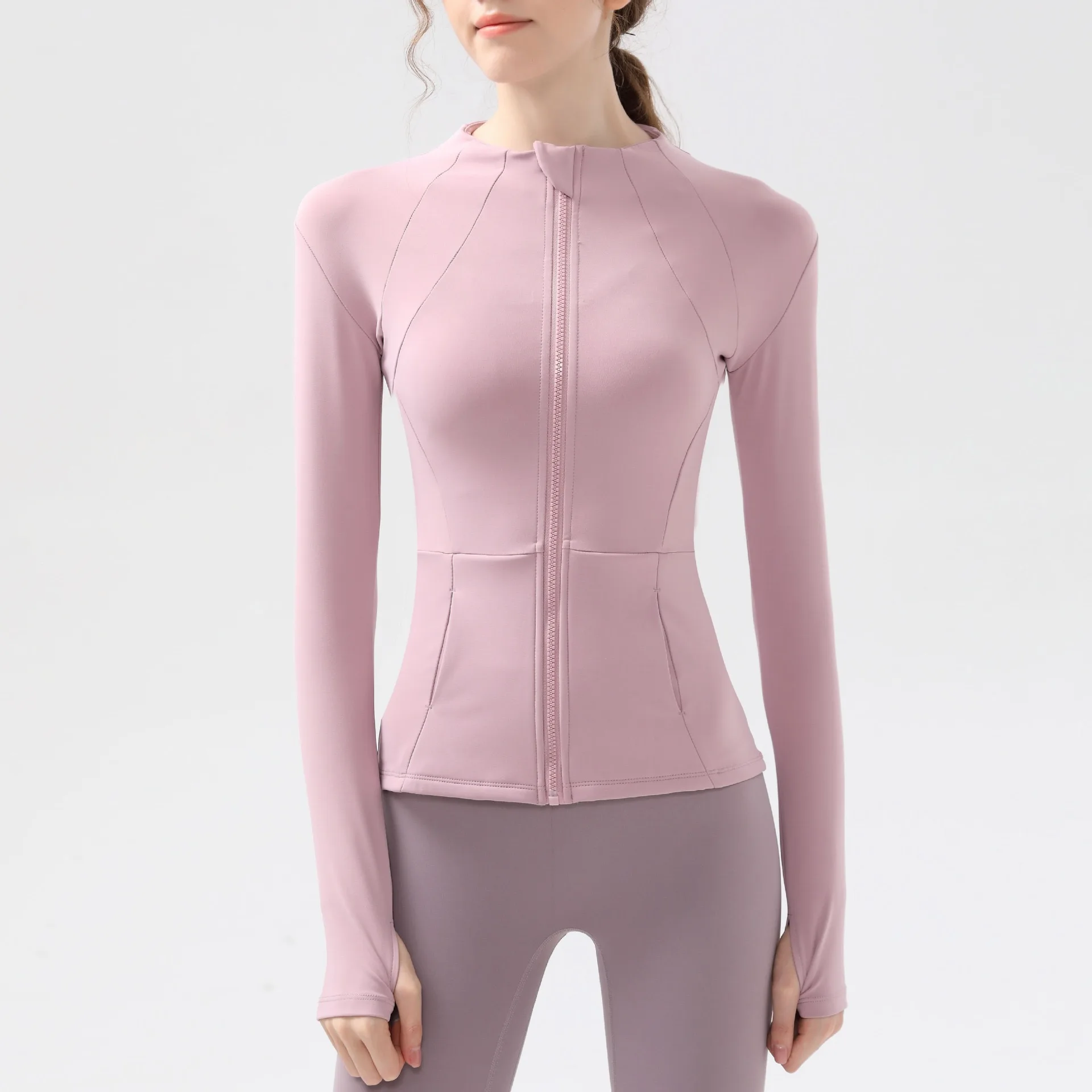 Neue Yoga-Kleidung für Frauen, Langarm-Laufjacken, Fitness-, Schlankheits-, Vielseitige Yoga-Jacken, Trainings-Sporttops, Jacken – Detail 5