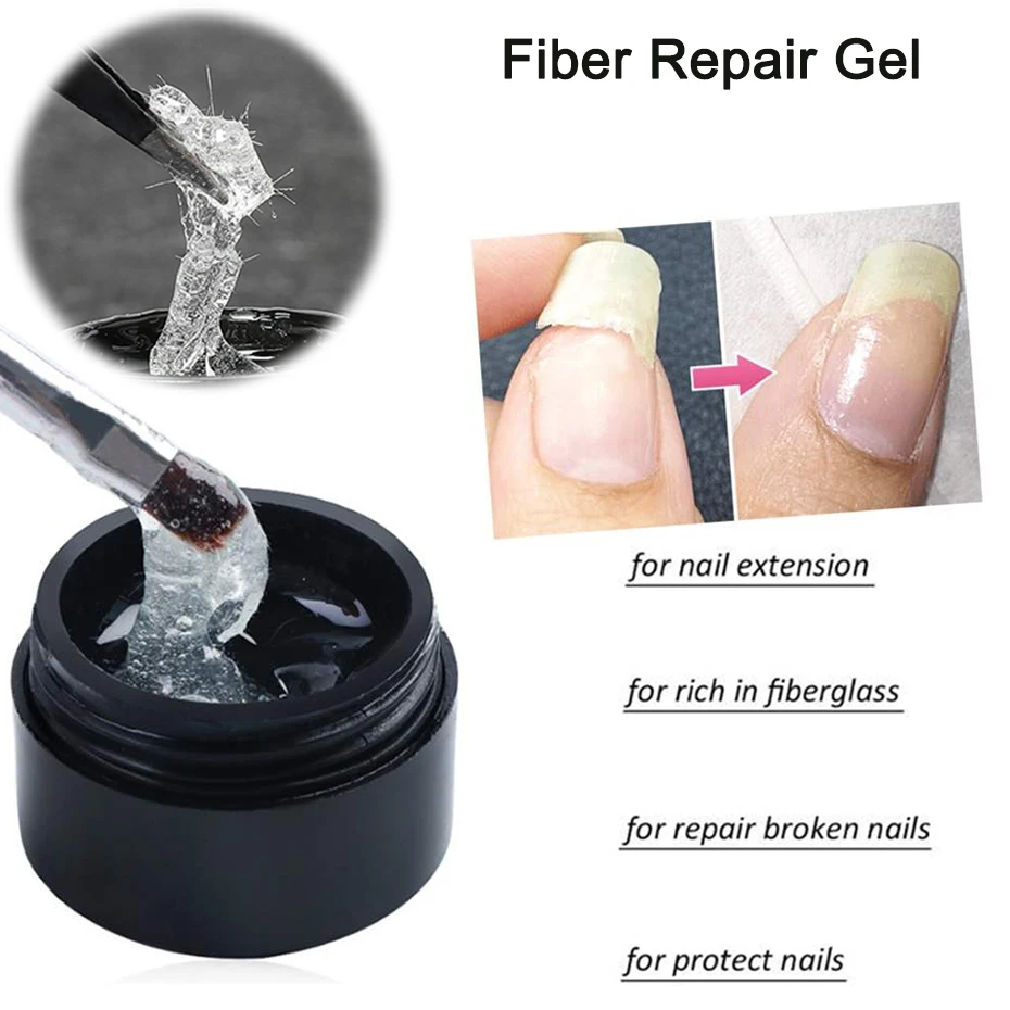 Fiber Gel for Broken Nails Repaired Extending Crystal Silk UV Fiberglass Gels Nail Art Manicure Transparent Glue Supplies BE1520