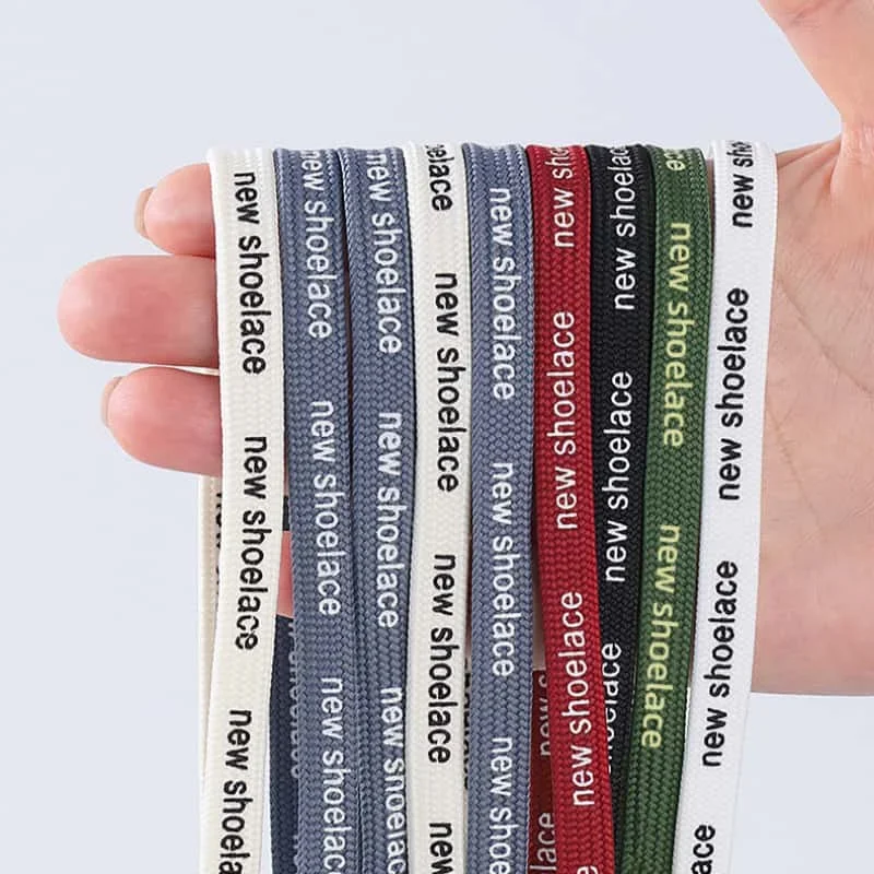 Letter Print Flat Shoelaces, Multi Color Woven Replacement Laces for Running Sneakers & Canvas Casual Shoes 80/100/120/140/160CM