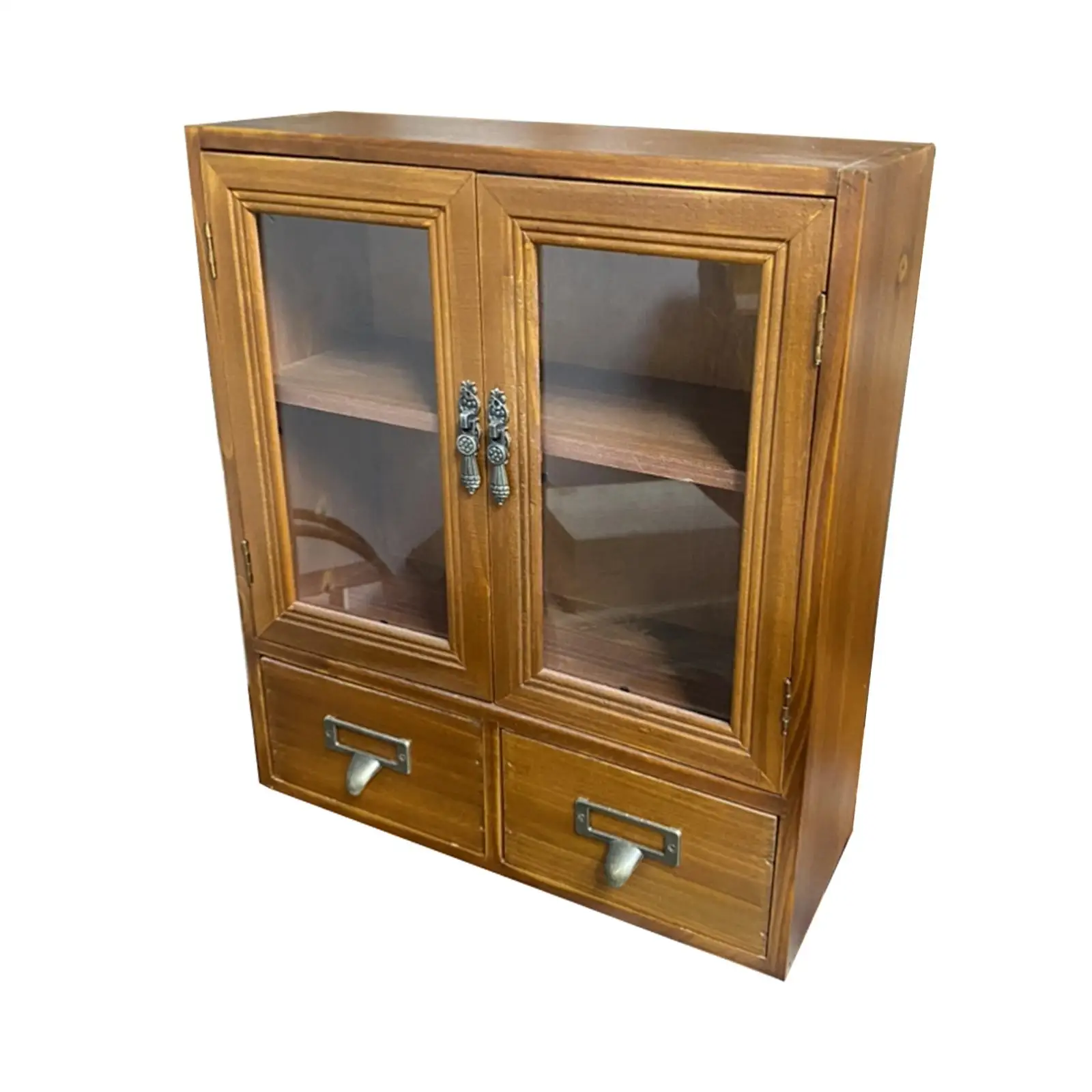 Retro Storage Cabinet Perfume Cosmetics Shelf Small Vintage Rack Cupboard Desk Organizer for Living Room Bedroom Dresser Kitchen view 2