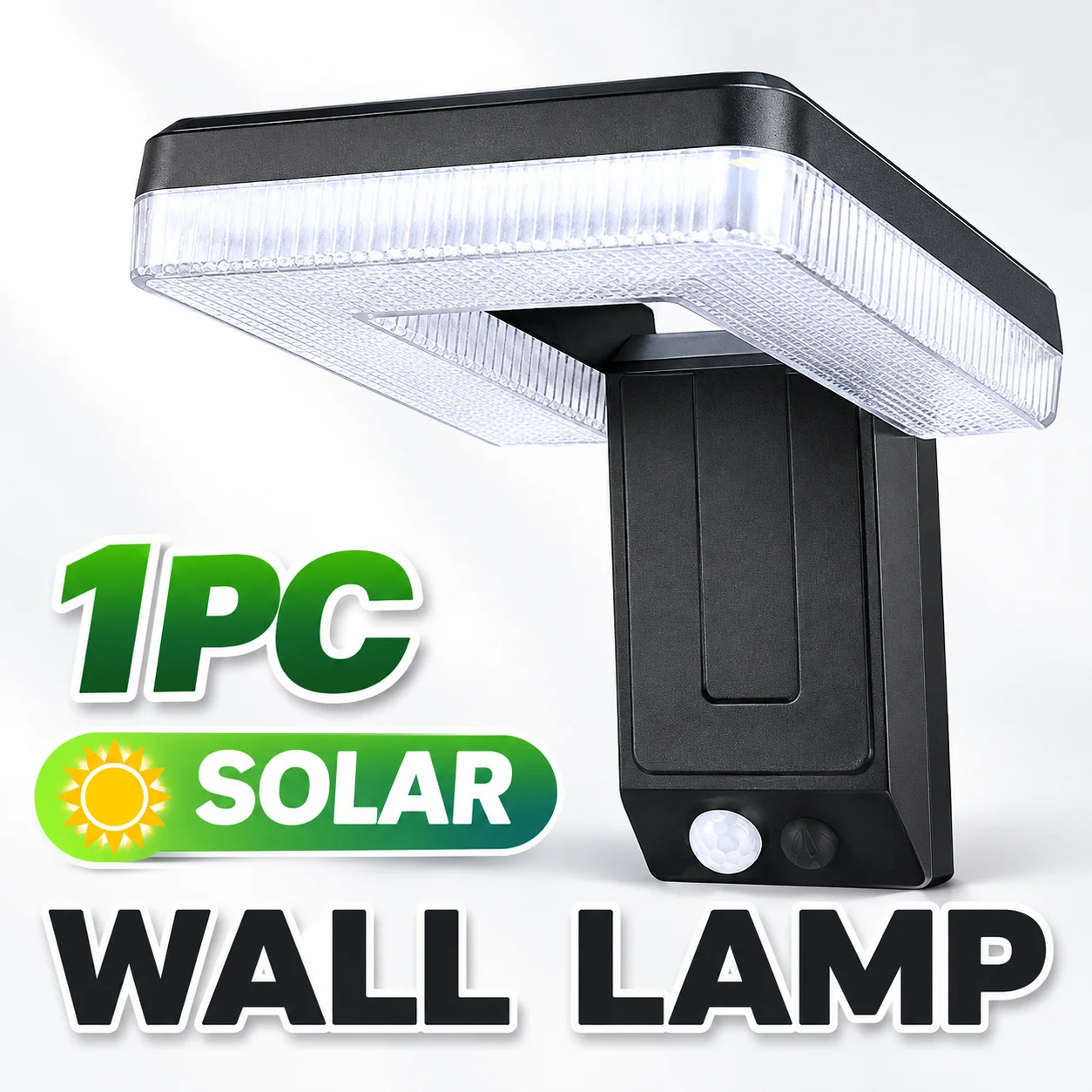 Solar LED Wall Light, 120° Foldable Motion Sensor Outdoor Solar Lamp, IP54 Waterproof Security Light for Garden Patio Yard Fence