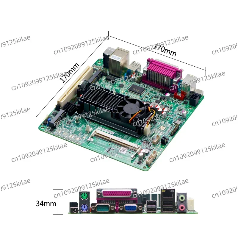 X86 DC12V Mini ITX ATOM D425 POS Mainboard With VGA LVDS LPT 2*COM