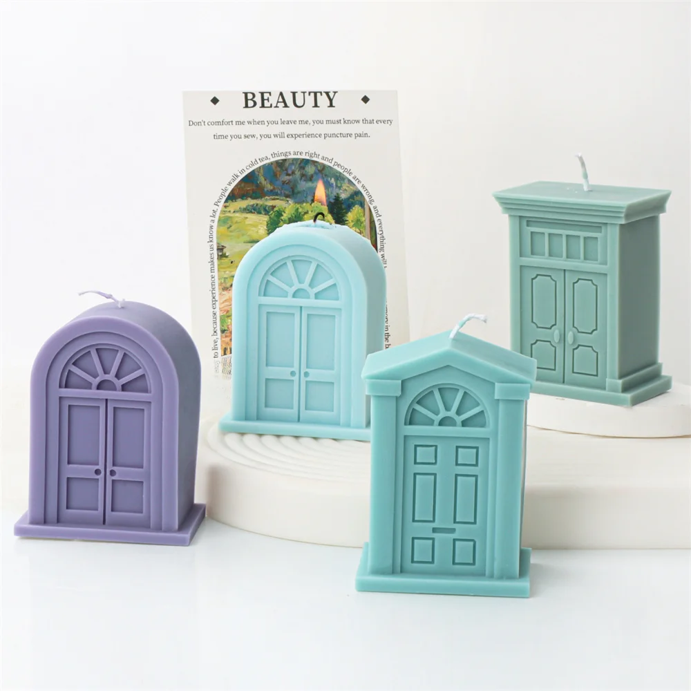 New Window candle silicone mold European style Church Windows Scented Candle DIY Making Retro Doors Plaster Resin Home Crafts