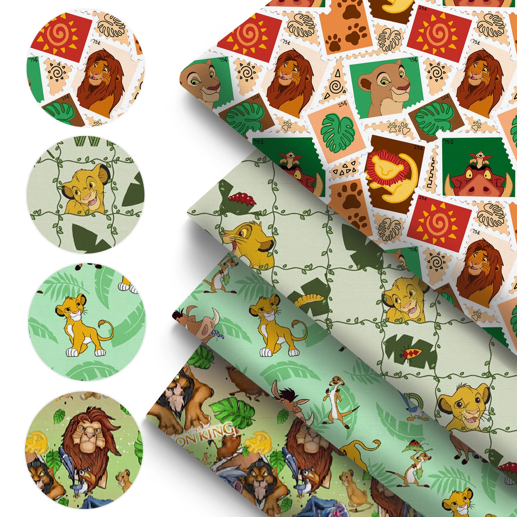 BEAST KINGDOM Lion King Pre-Cut Fabric Crafting Material For Quilting, DIY Crafts Handmade Accessories Sewing Shoice,1Yc75630