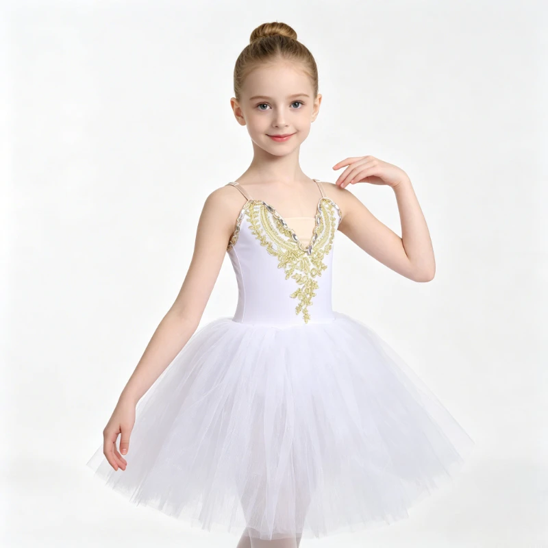 

New Lace Long Tulle Ballet Tutu Dress, Princess Ballerina Performance Costume, Birthday Party Ballet Dance Clothing