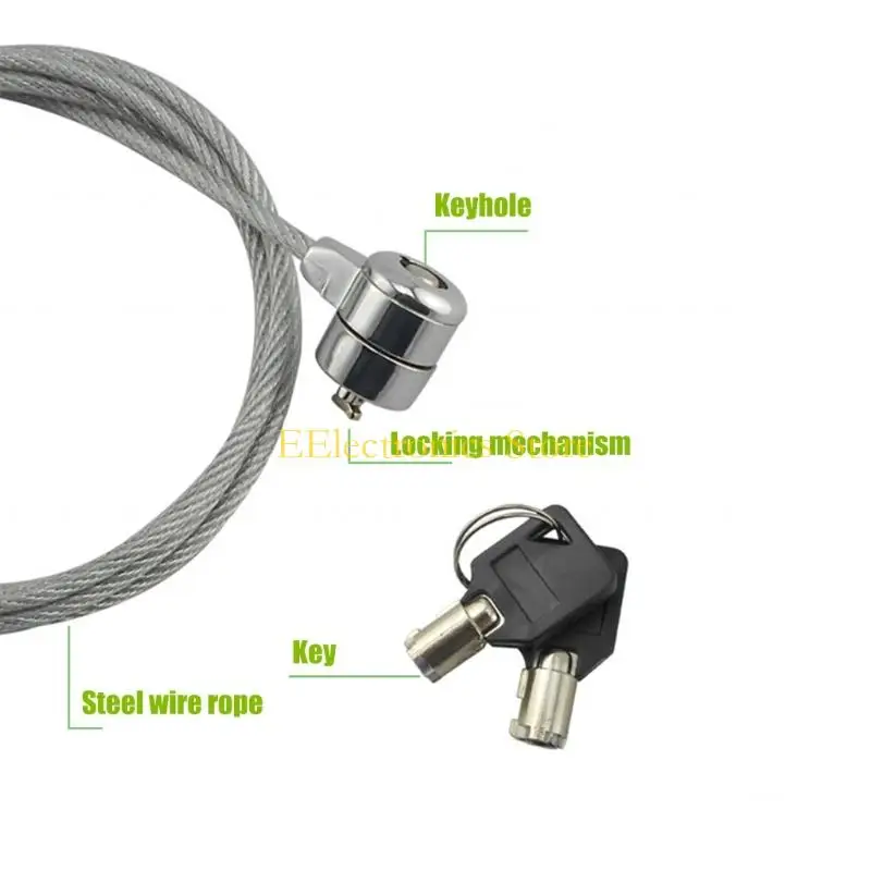 B03C Strong Anti Theft Laptop Lock with Reinforced Steel Cord for Workstation Office Public Place Safety