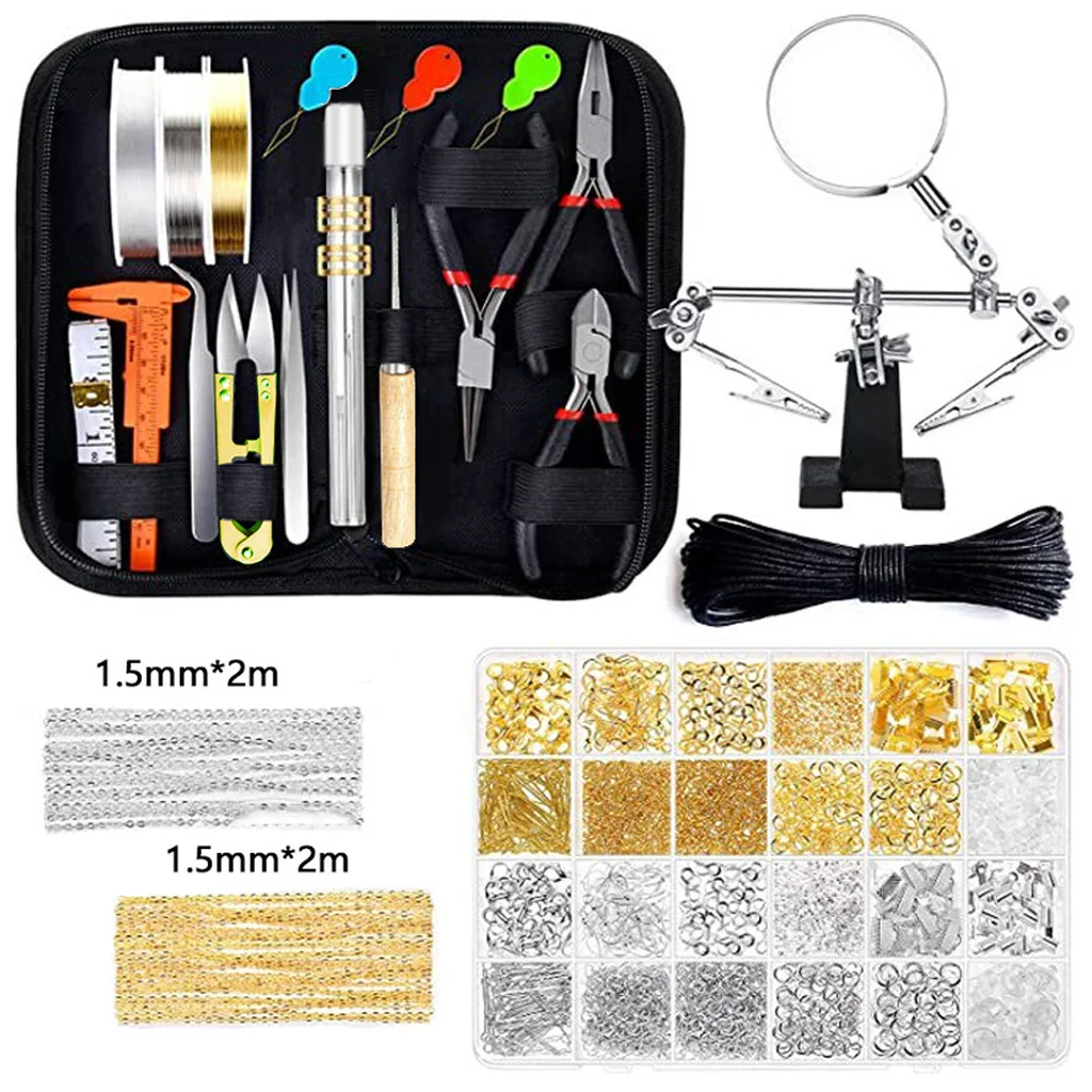 DIY Jewelry Making Tools Set Mini Pliers Beading Wire Storage Box Craft Necklace Bracelet Repair Tool Kit Accessories