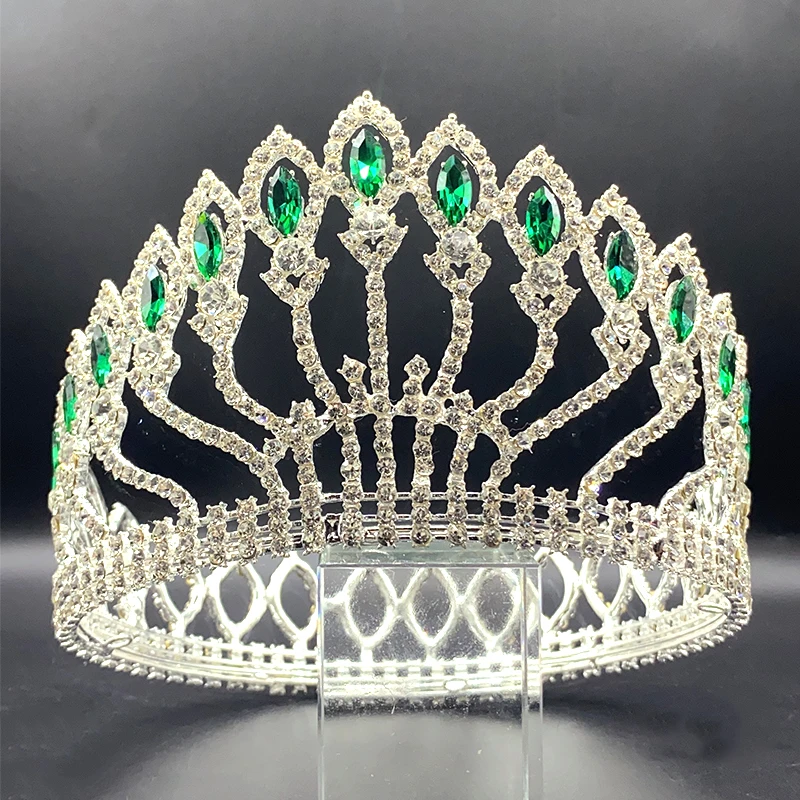 

Bridal Crown Princess Tiara Headband Costume Party Accessories for Birthday Emerald Wedding Tiara for Women