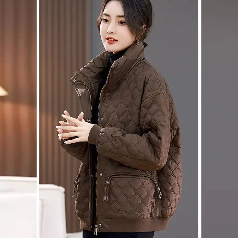 Short Padded Lady Parka Loose Casual Cotton Jacket High Quality Outdoor Clothes 2025 Trend Women's Quilted Coat Cold Great Thick