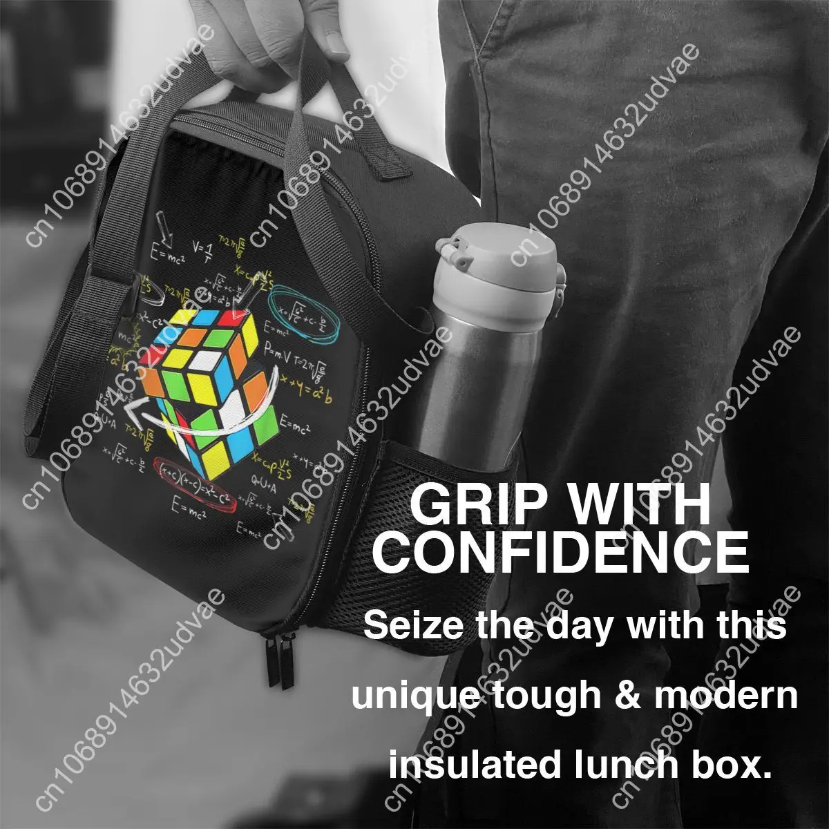 Custom Math Rubiks Rubix Cube Caps Thermal Insulated Lunch Bags Resuable Lunch for Kids School Children Storage Bento Food Box