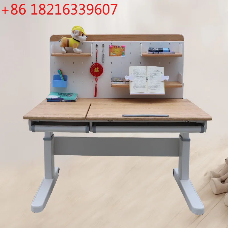 YAO red oak study high and low liftable solid wood desk for children, primary and secondary school students