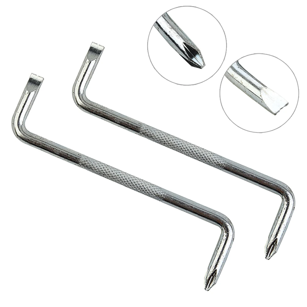 2PCS Z Type Slotted Cross Screwdriver Magnetic Tip Screw Driver Repair Tool 6mm Right Angle Elbow Cross Screwdriver Hand Tools