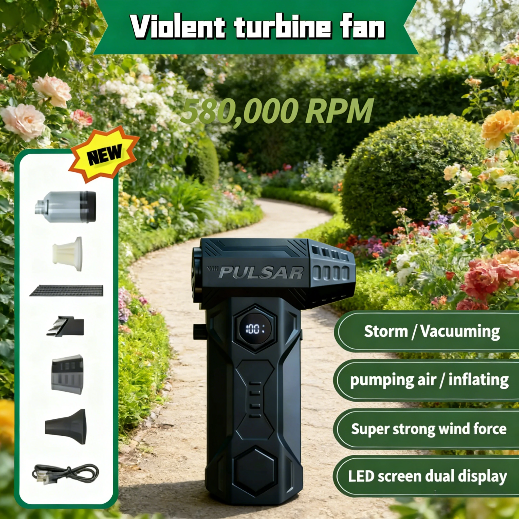 

X11 Turbo Jet Blower | 580000RPM 75m/s | Brushless Motor 10000mAh Powerful Air Duster