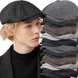 Vintage Retro Caps Hat Men British Painters Hats Fashion Autumn Winter Berets Herringbone Flat Cap Hip Hop Berets for Women Men