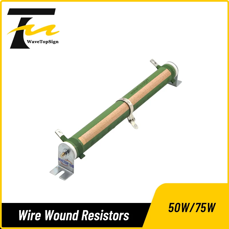 WaveTopSign High-Power Tube Type Wire Wound Resistors RX20 Ceramic Resistor 50W 75W Resistance Range Adjustable Resistance