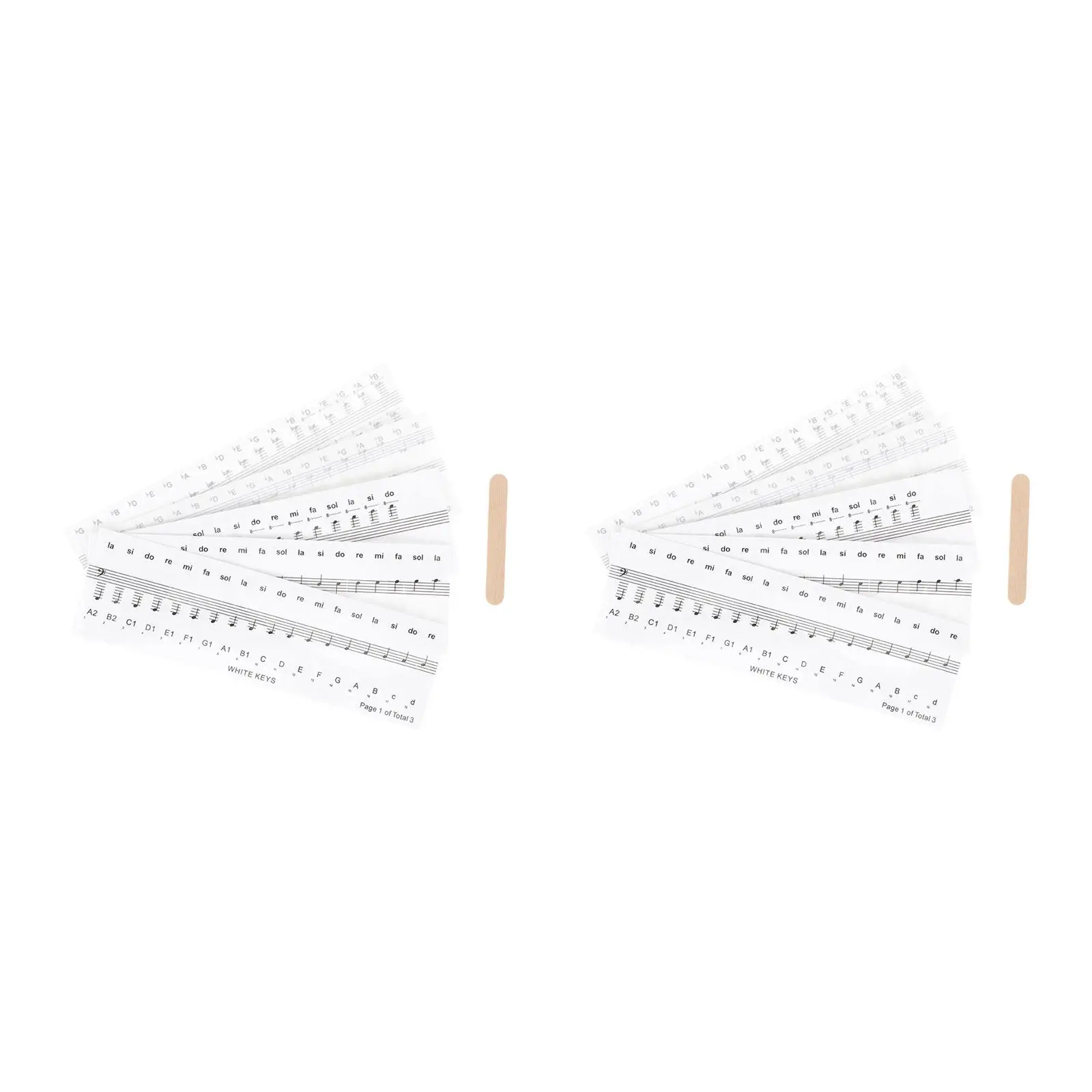 2Sets Waterproof Piano Keyboard Sticker Premium For Music Teacher Introductory Decal Easy Remove Beginner Learning
