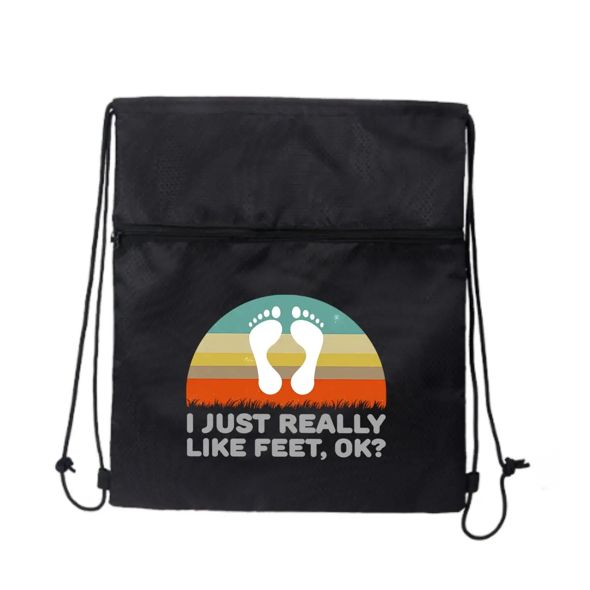 

Легкий рюкзак на молнии с застежкой-молнией I Just Really Like Feet, дизайн OK, для прогулок по природу