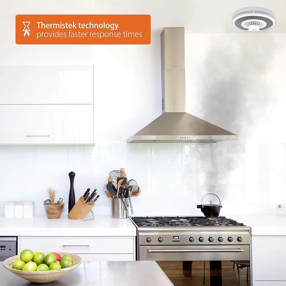 Detektor Asap & Panas WiFi Saling Terhubung Nirkabel |   Baterai 10 Tahun |   Sistem Alarm Keamanan Kebakaran Rumah