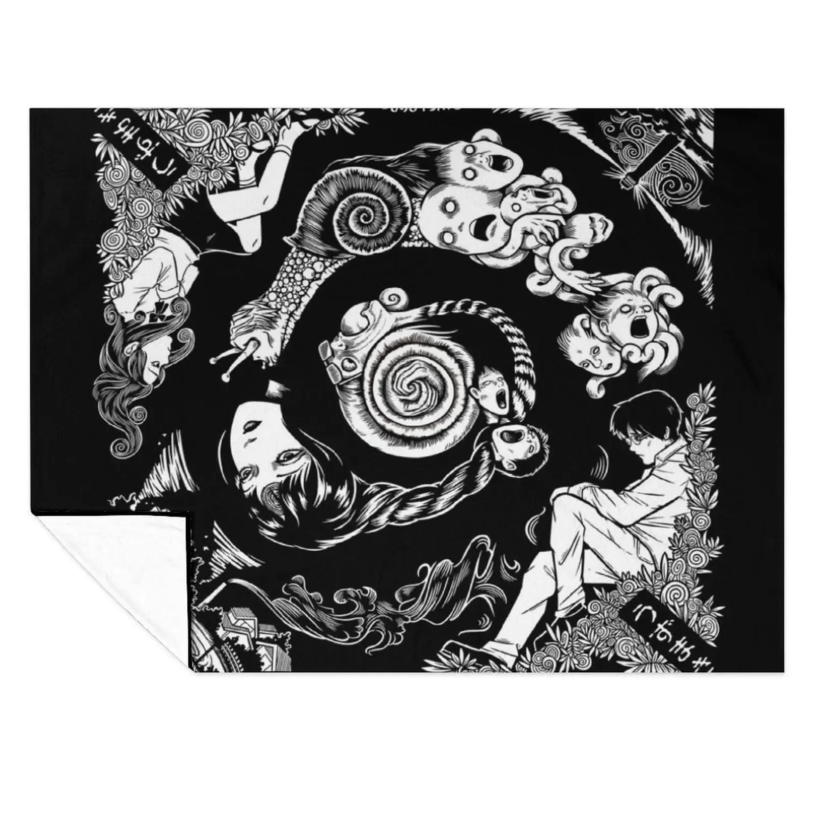 

Spiral Into Horror - Uzumaki Throw Blanket Luxury Brand Soft Beds Sleeping Bag Baby Blankets