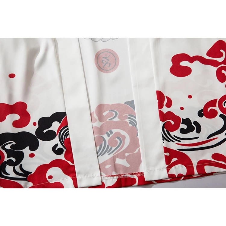 بلوزة خارجية كيمونو بيضاء وسوداء جاهزة للنساء والرجال ملابس هاراجوكو يابانية فضفاضة للجنسين