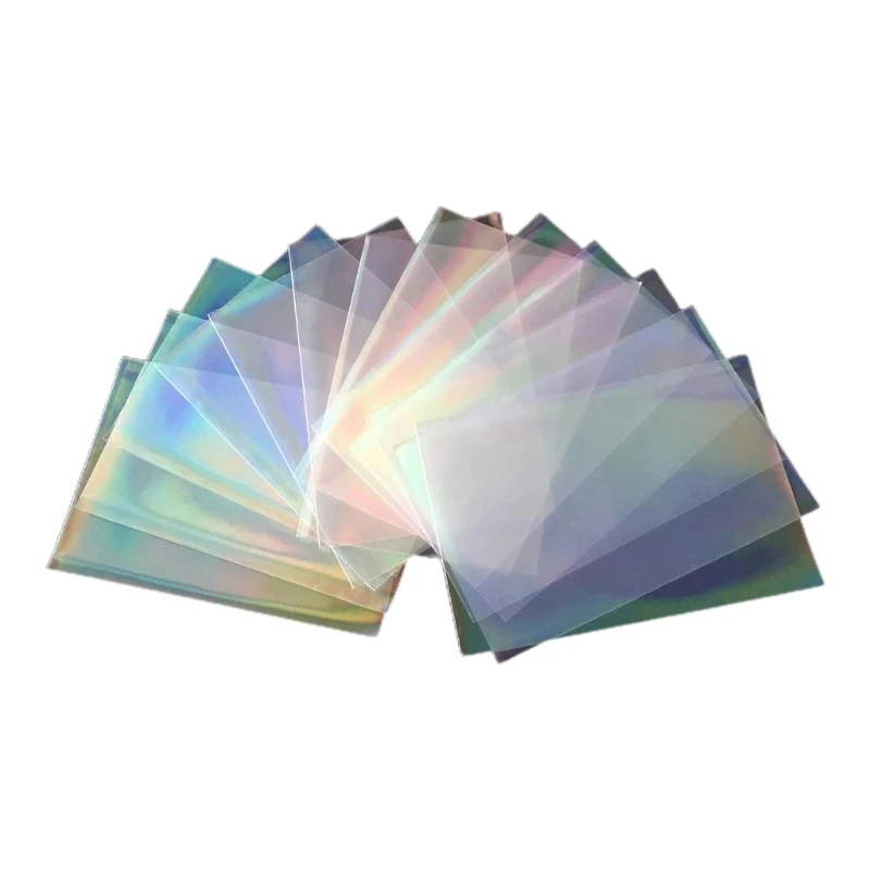 100pcs Broken Broken Glass Flashing Card Film Card Film 61x88mm/65x90mm Seal Card Sleeve