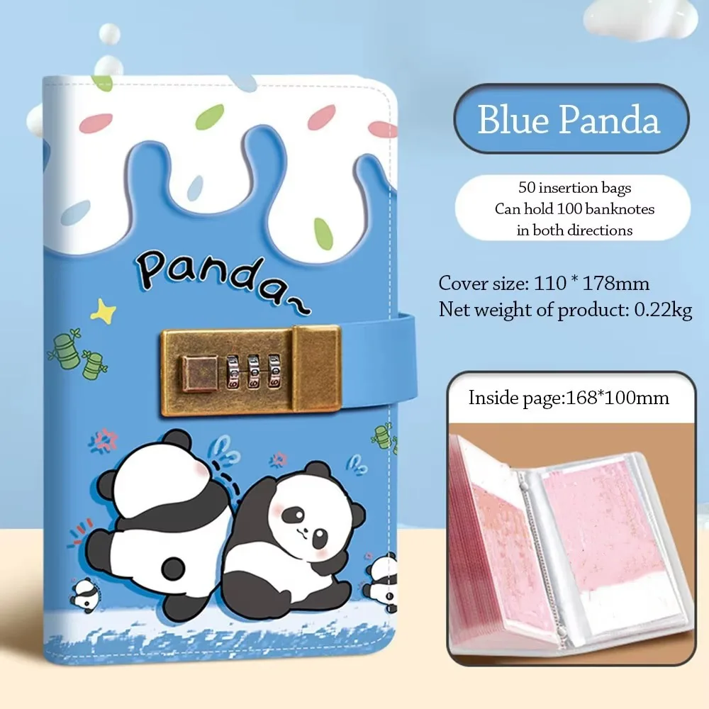 カピバラパンダ 100封筒チャレンジ 大容量 パスワードロック 節約チャレンジ ミニバインダー 防水